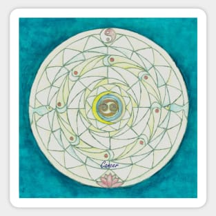 Cancer horoscope free-hand mandala - Renate van Nijen Sticker